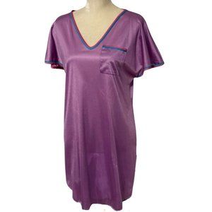 Vintage Night Magic Gown PJ Sleep Shirt Slip Womens Size Small Purple Retro